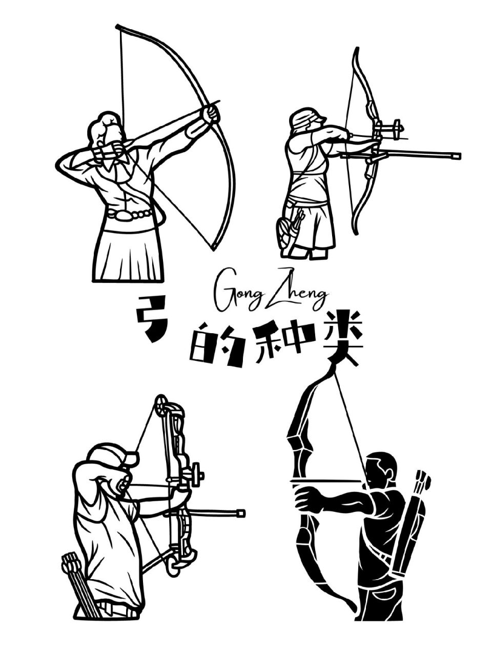 古代弓箭的画法图片