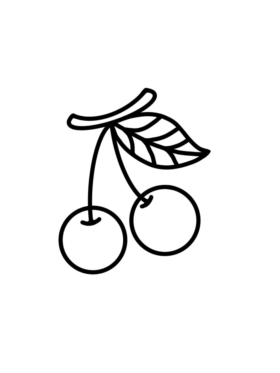 步骤一:7315首先,我们先画出一条弯曲的枝条连接两颗樱桃,它们