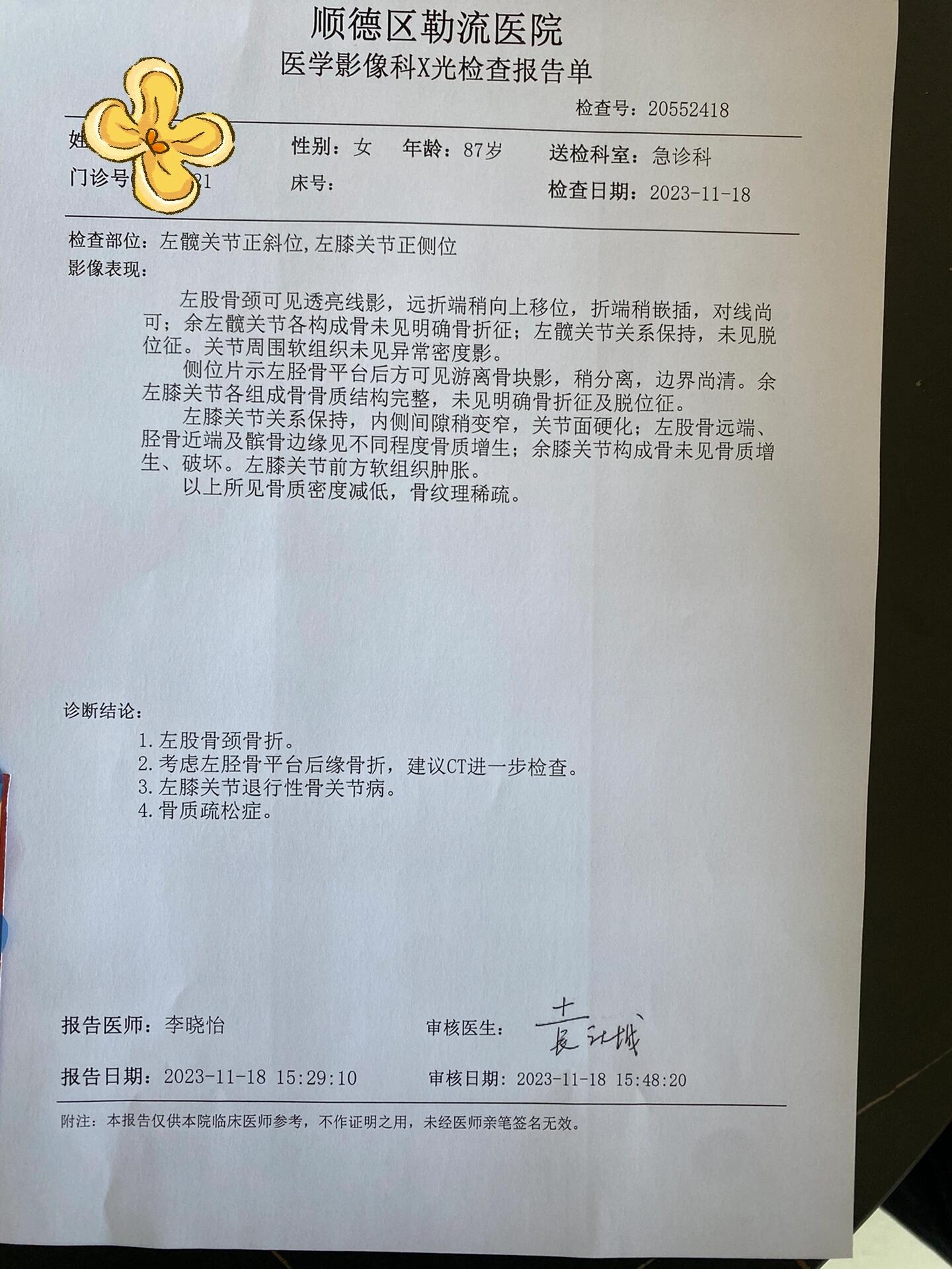 87岁老人左股骨颈骨折到底做不做手术