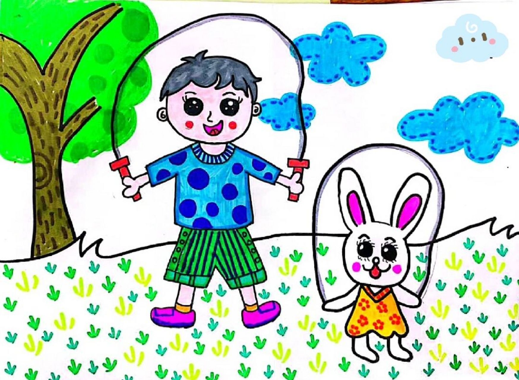 【跳绳比赛  居家健身】手抄报