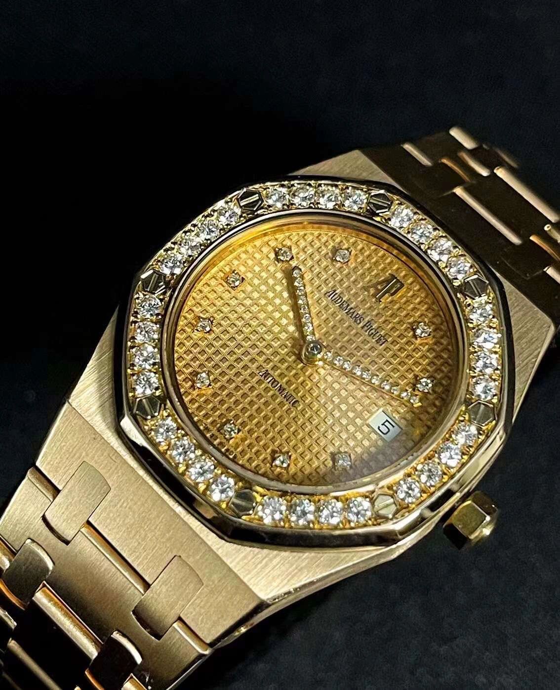 audemars piguet/爱彼 18k黄金镶鑽女士腕錶 audemars piguet/爱彼