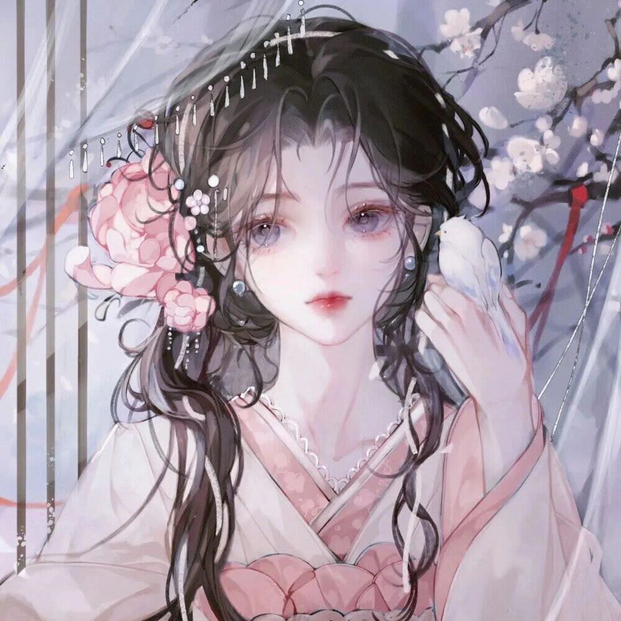 粉色系/古风动漫女头 美人葺居,沉香亭北,百花槛栏,自是天葩故里