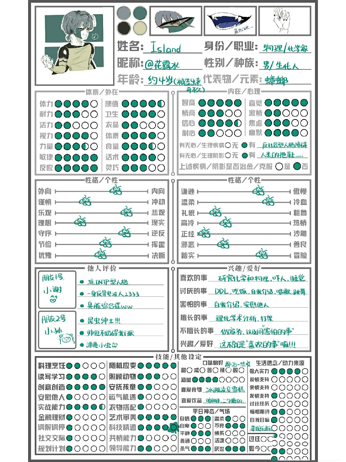 oc介绍表格图片