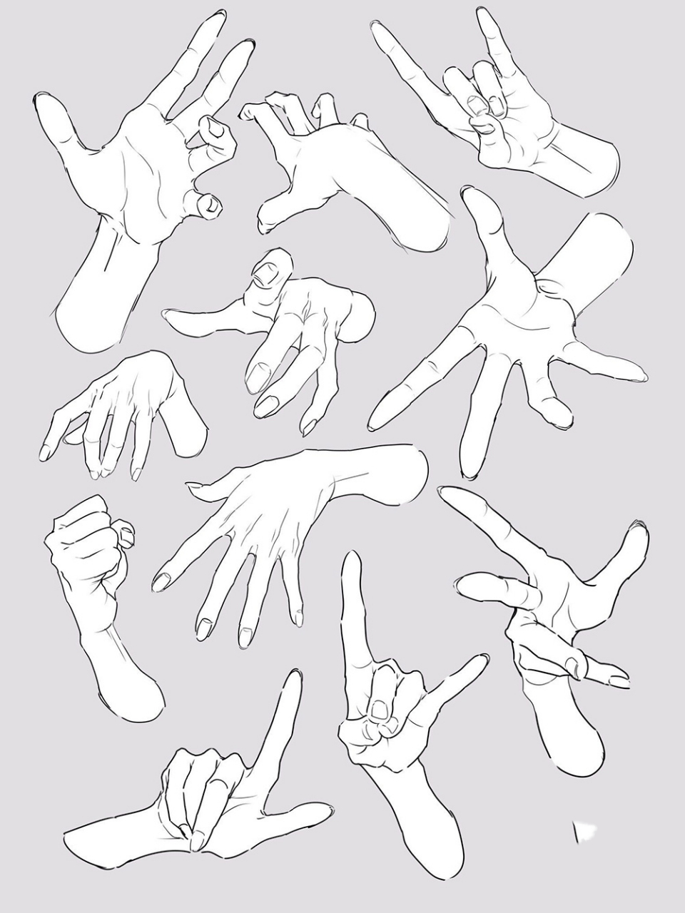 不同的手部姿势绘画素材参考来啦!