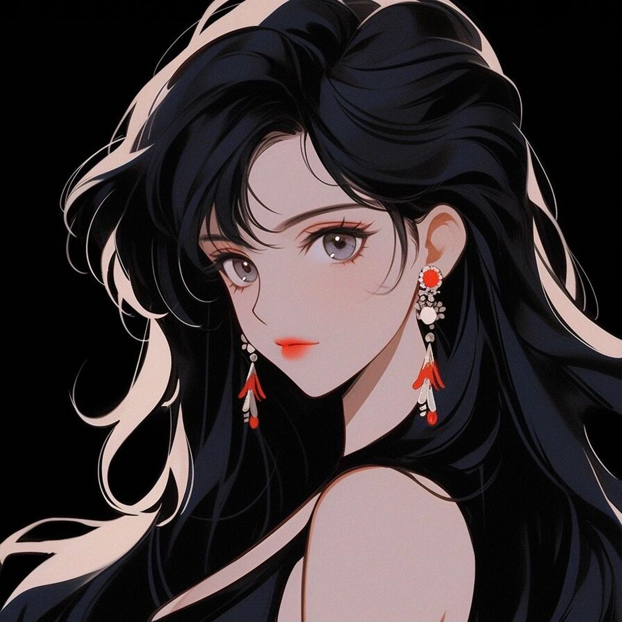 御姐气场美貌的黑色系|女生必备头像