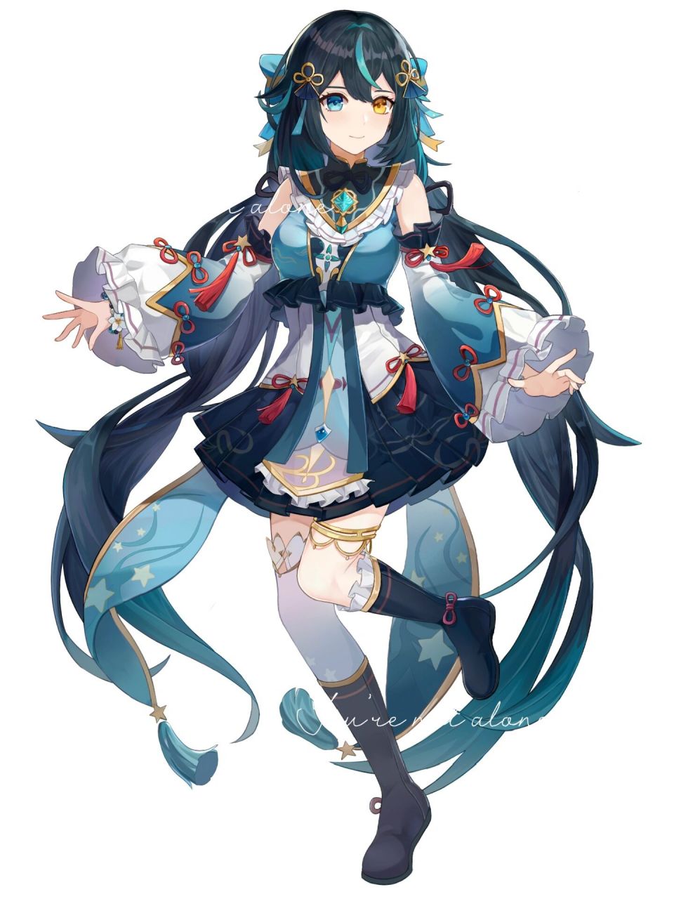 原神角色立绘(仿官方) 仿官方的立绘啦～终于赶在年前画完了是私人