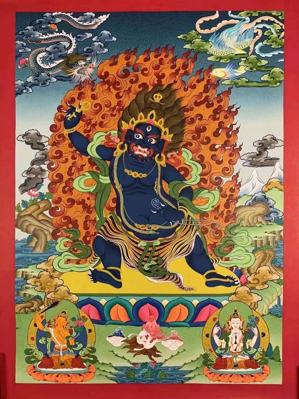 金刚手菩萨    《金刚手菩萨》(三怙主) 尺寸55x75cm,布面手绘纯金彩