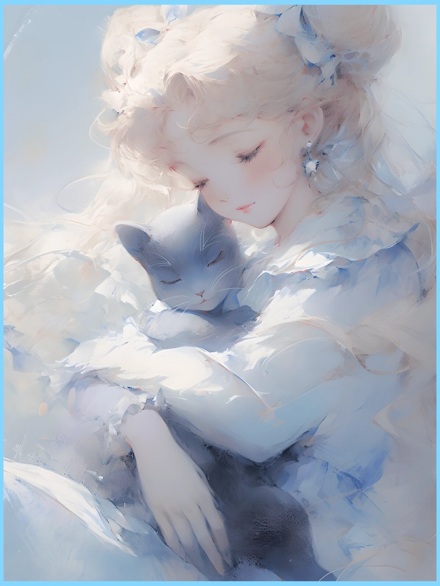 抱猫美少女