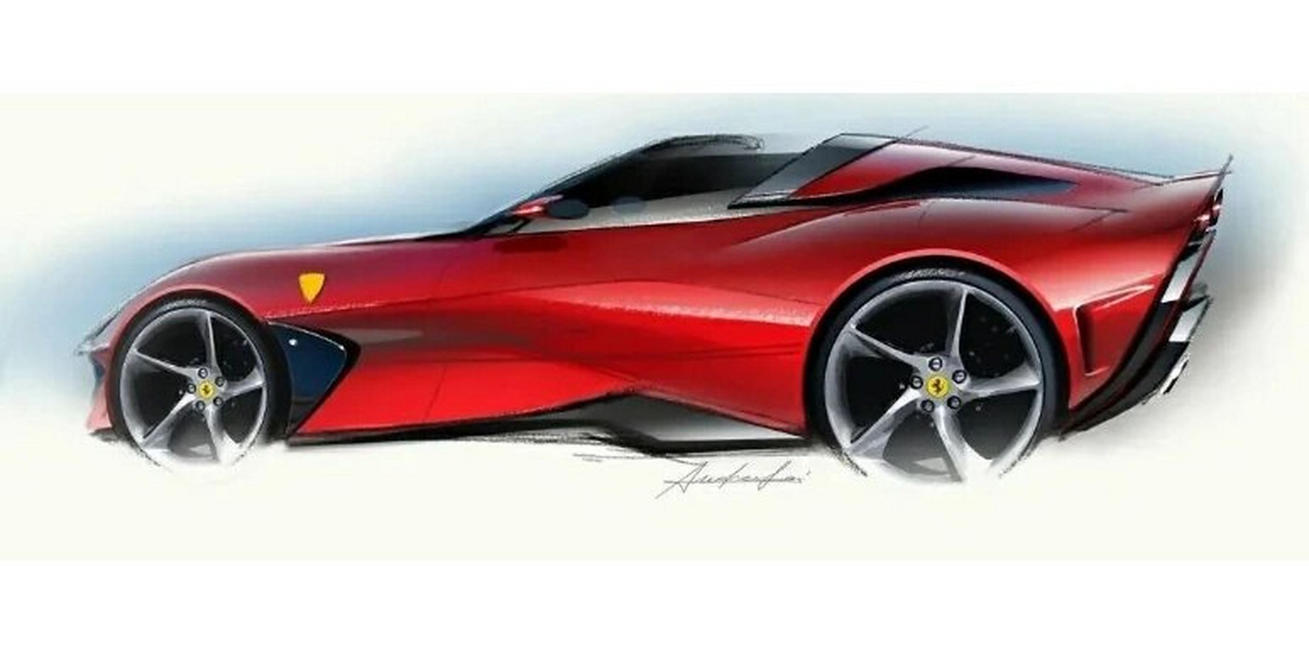 【手绘分享】法拉利 跑车手绘ferrari sp51 标志性红色,太过于激情.