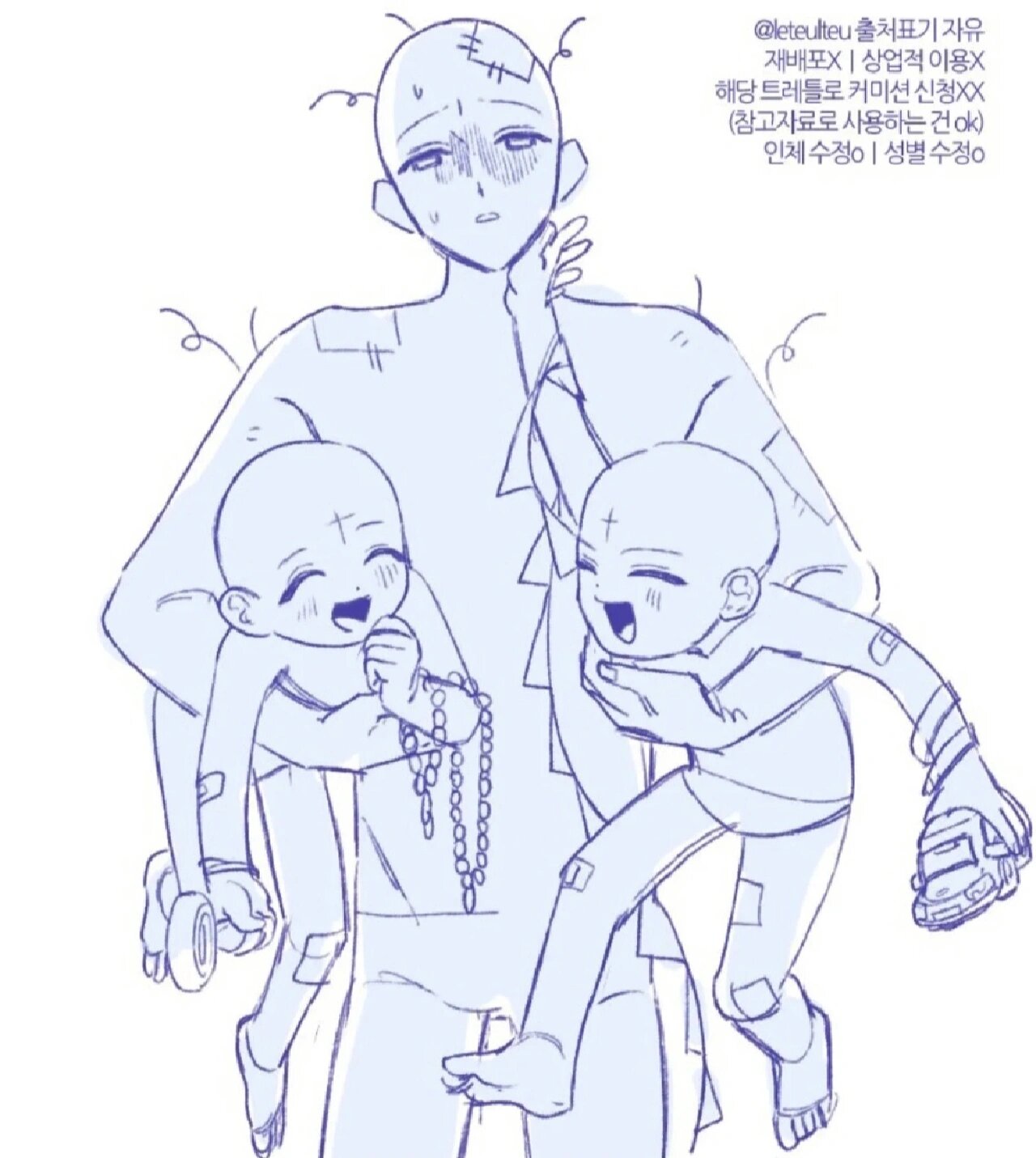 绘画参考 | 多人动作模板