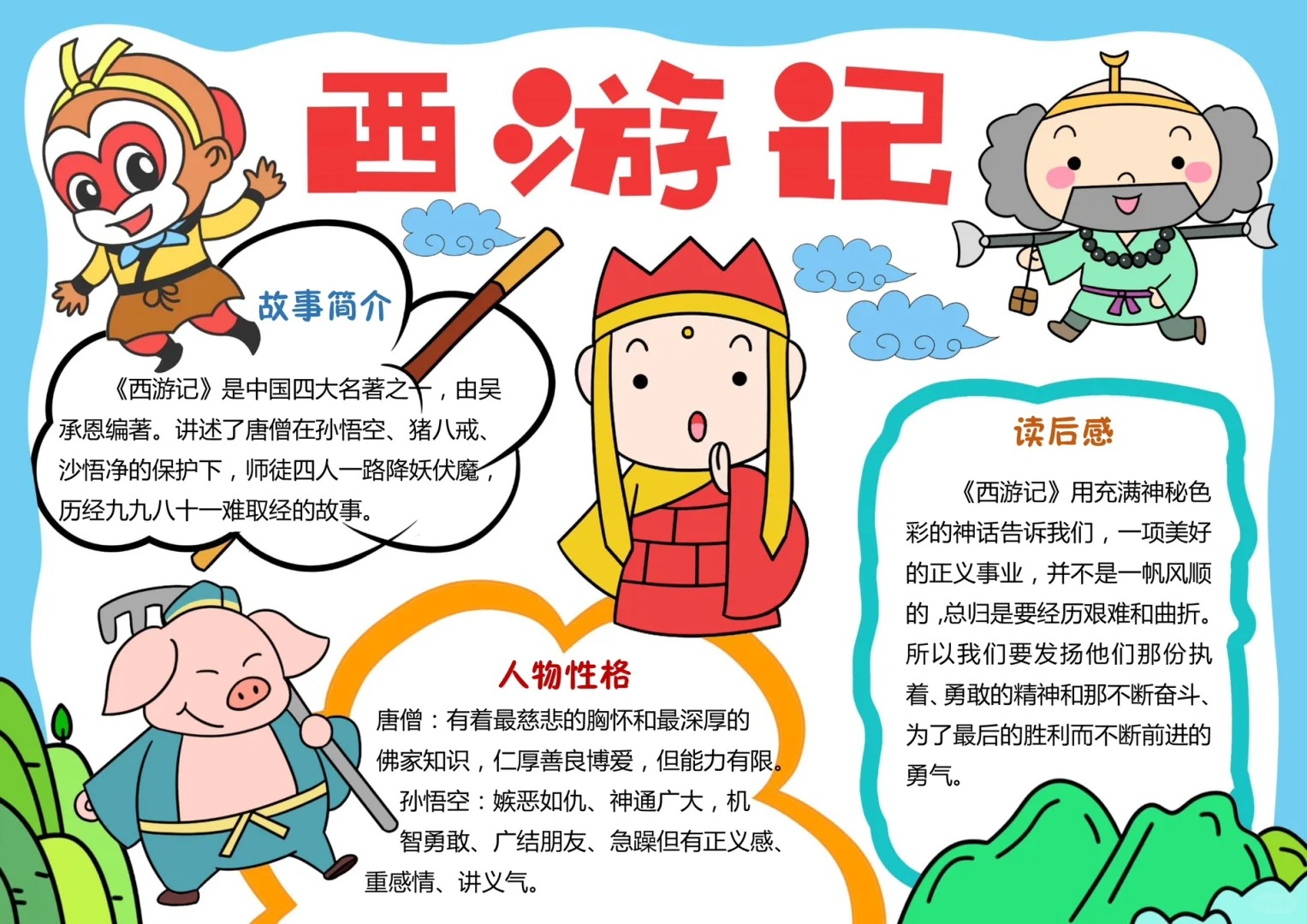 好书推荐手抄报四年级