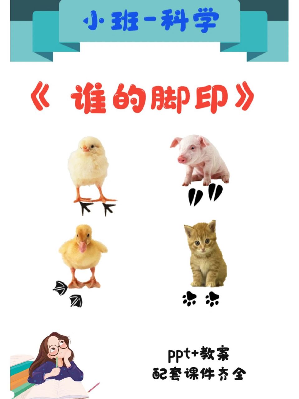 《谁的脚印》 96ppt,教案, 视频等完整课件 96一,设计意图 《3-6