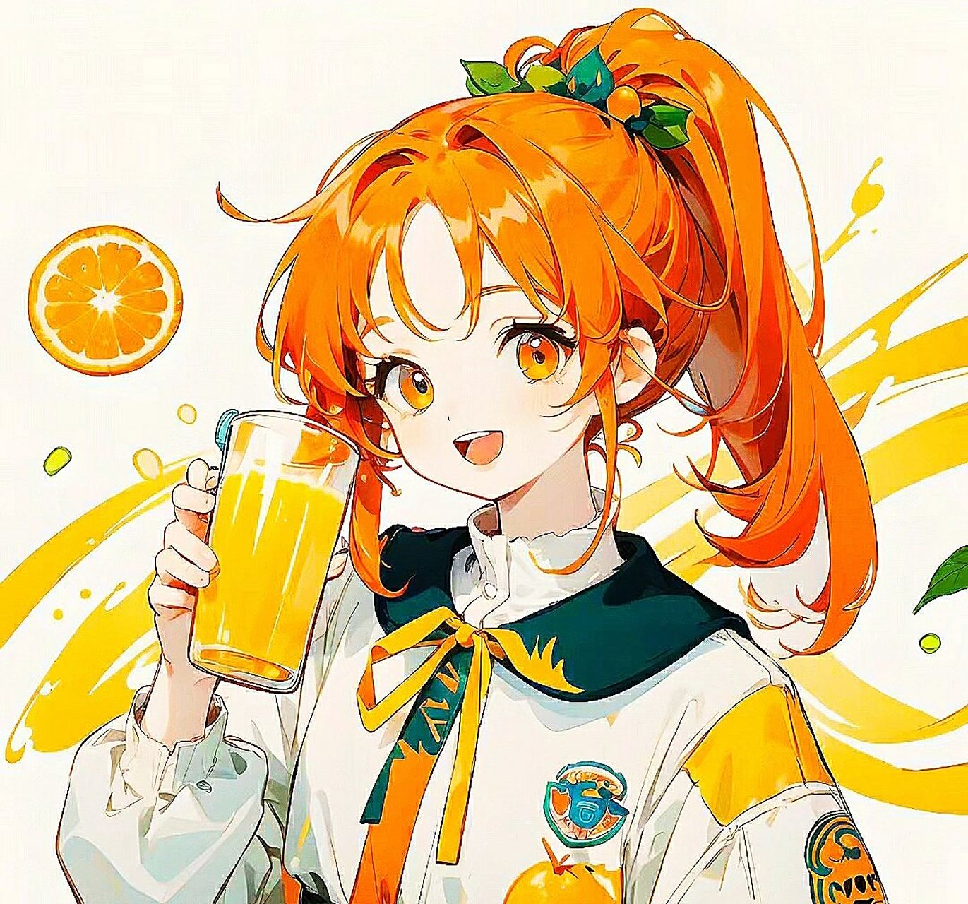多巴胺女孩橙子橙色系头像壁纸