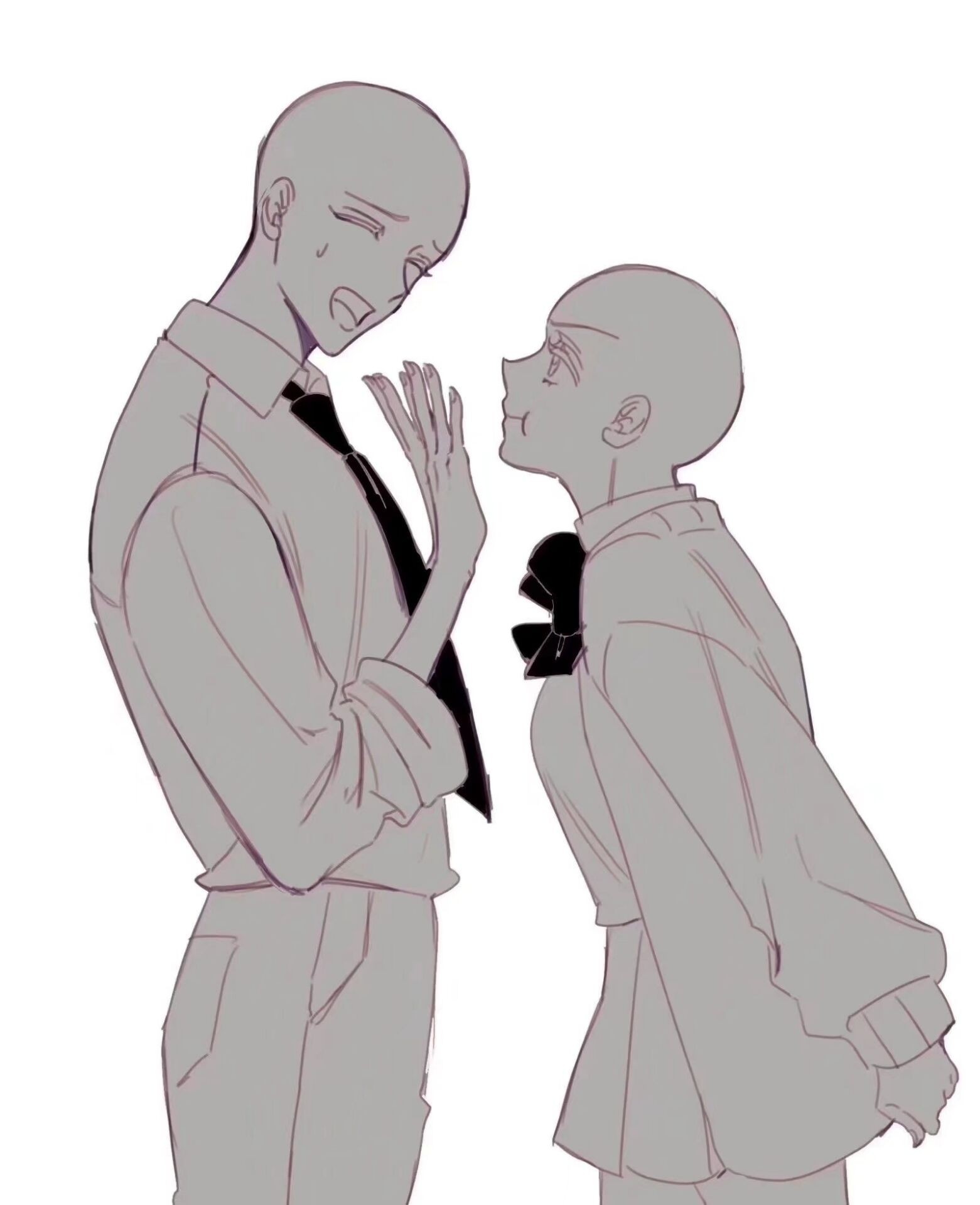 【必备素材】双人互动动作参考