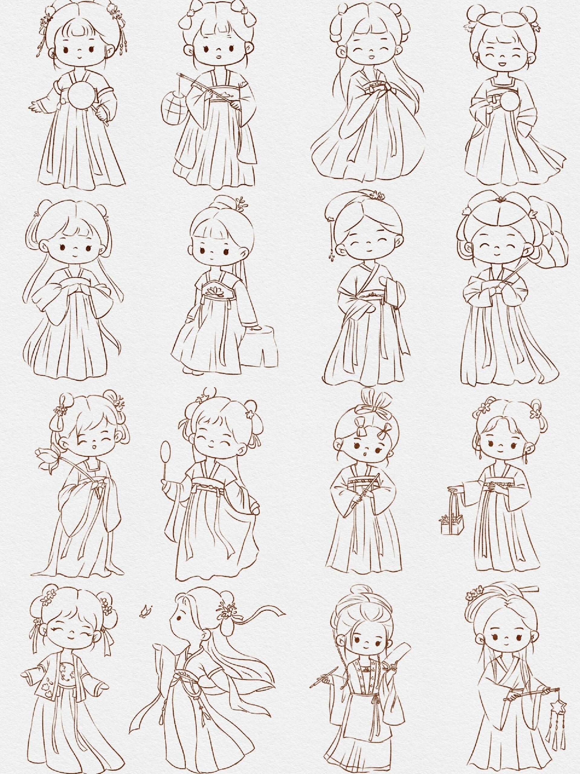 萌萌古风小可爱速写合集