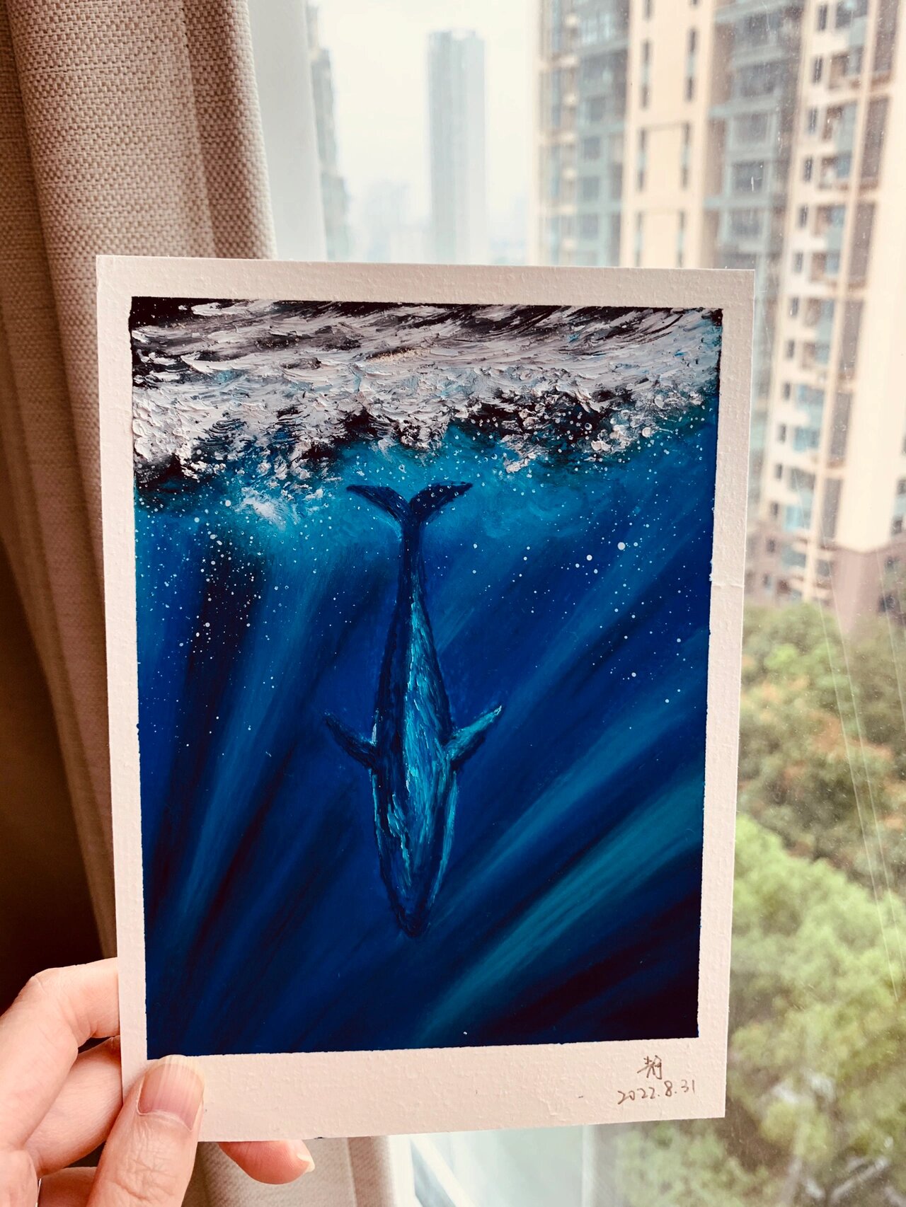 油画棒|一鲸落而万物生(附简单过程