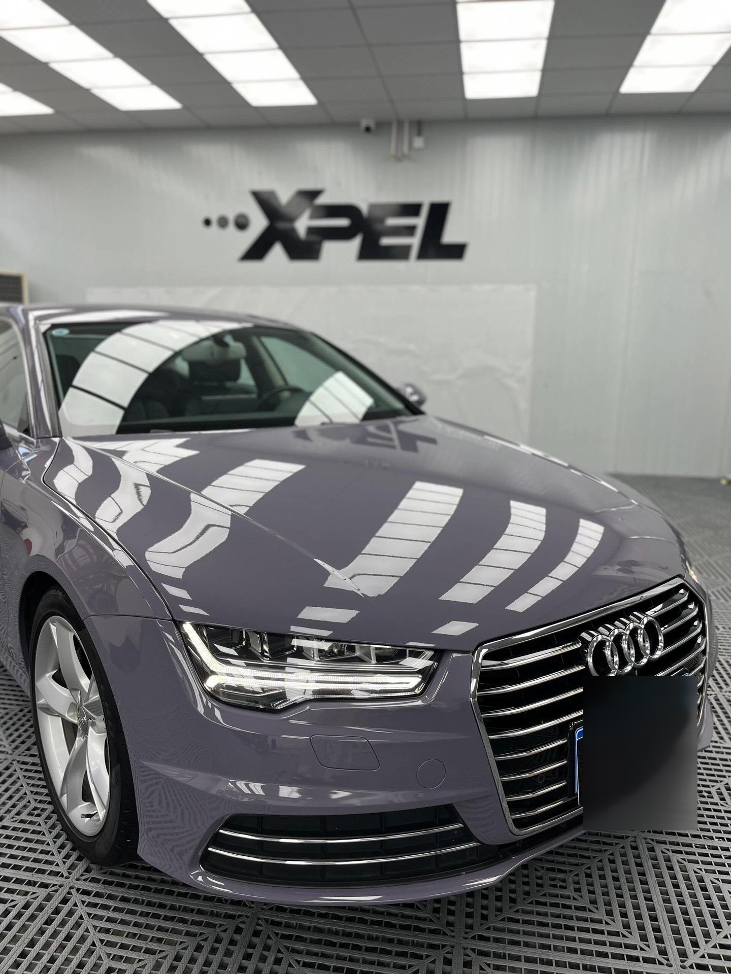 奥迪a7丁香紫改色完美呈现!