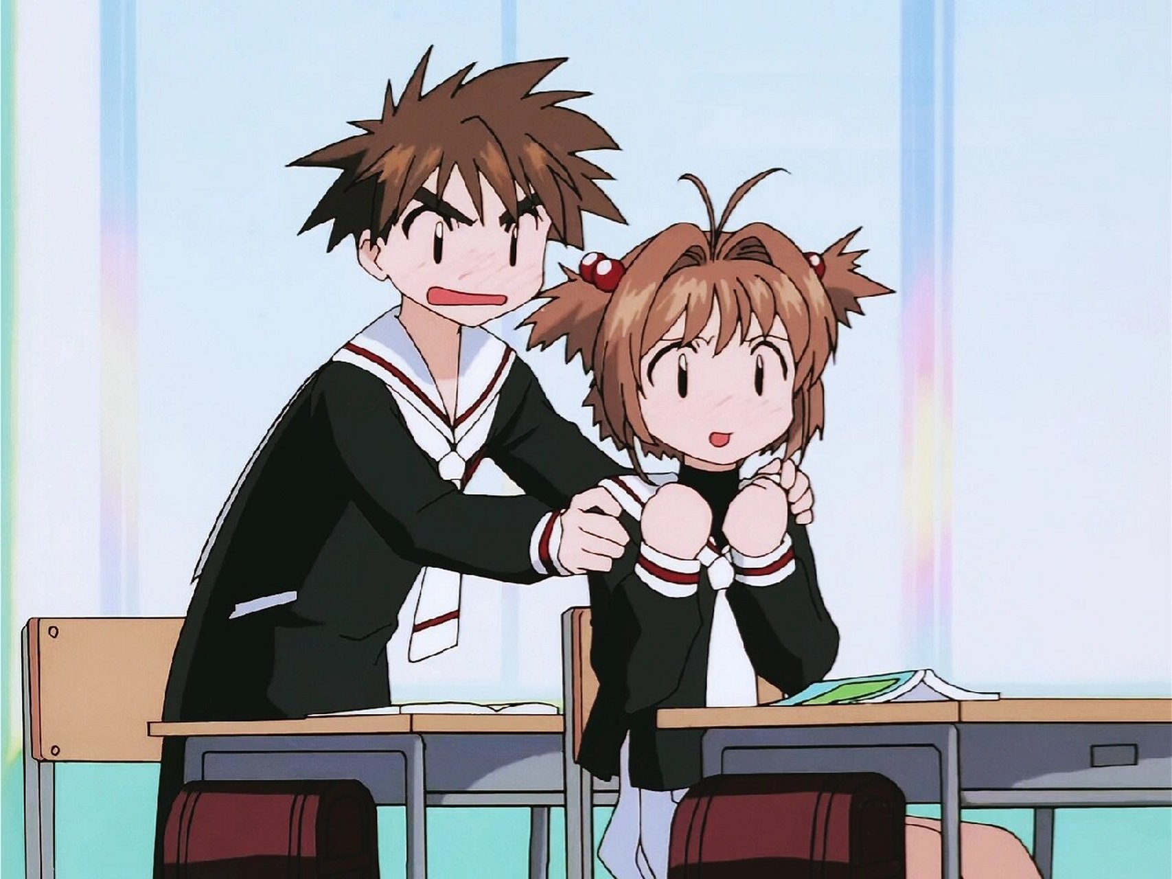 动漫情侣背景图 小樱和小狼,超甜的一对cp