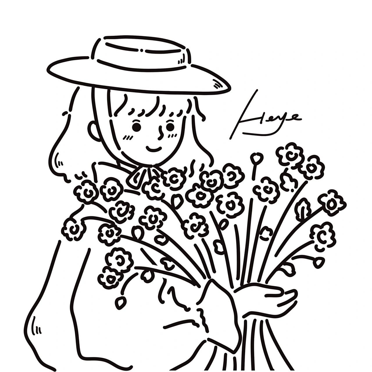 极简风的版本~ 参考:幼恩妈是兜姐           插画分享 | 手绘头像