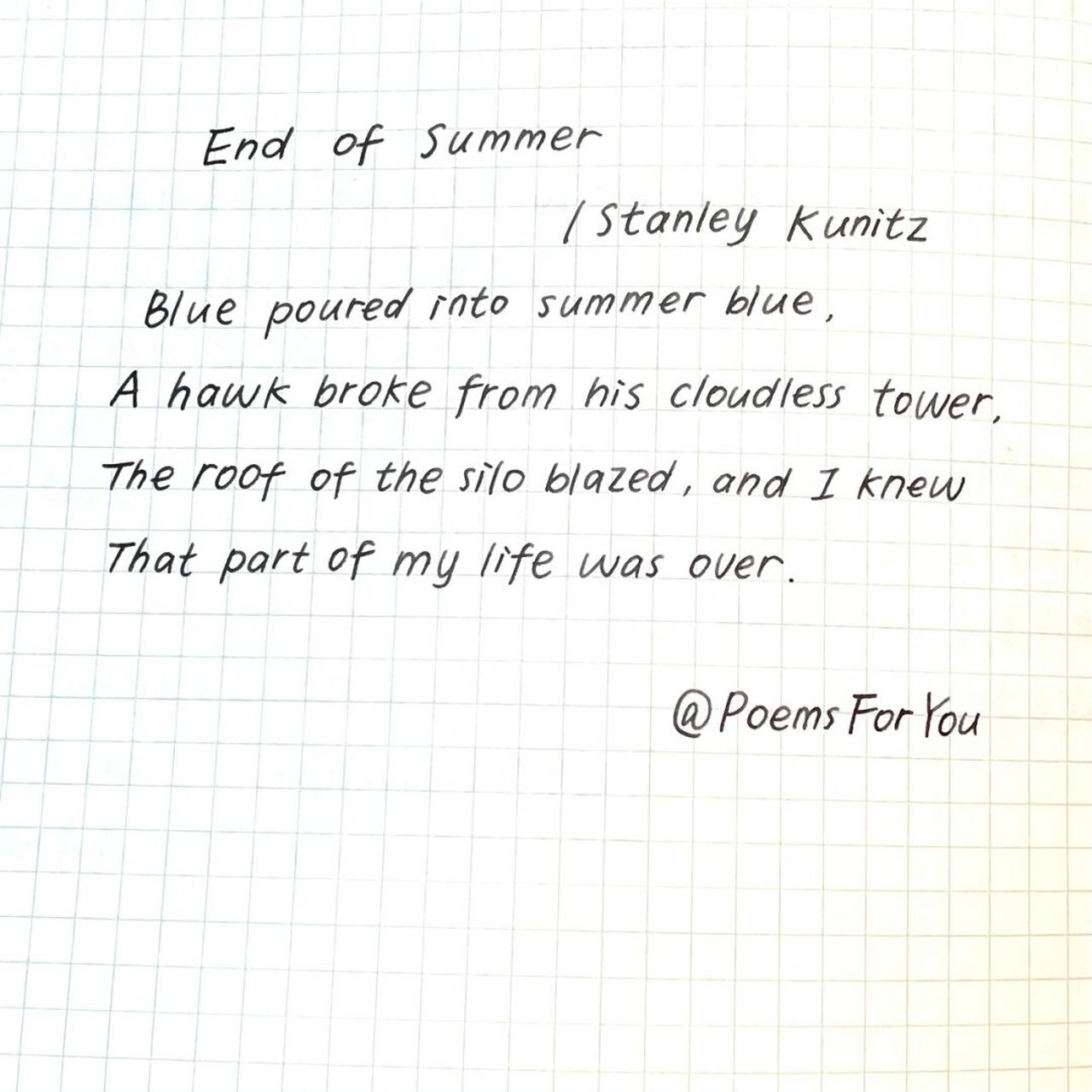 【诗歌摘抄】"夏天结束了"end of summer #手写# ##好句摘抄分享