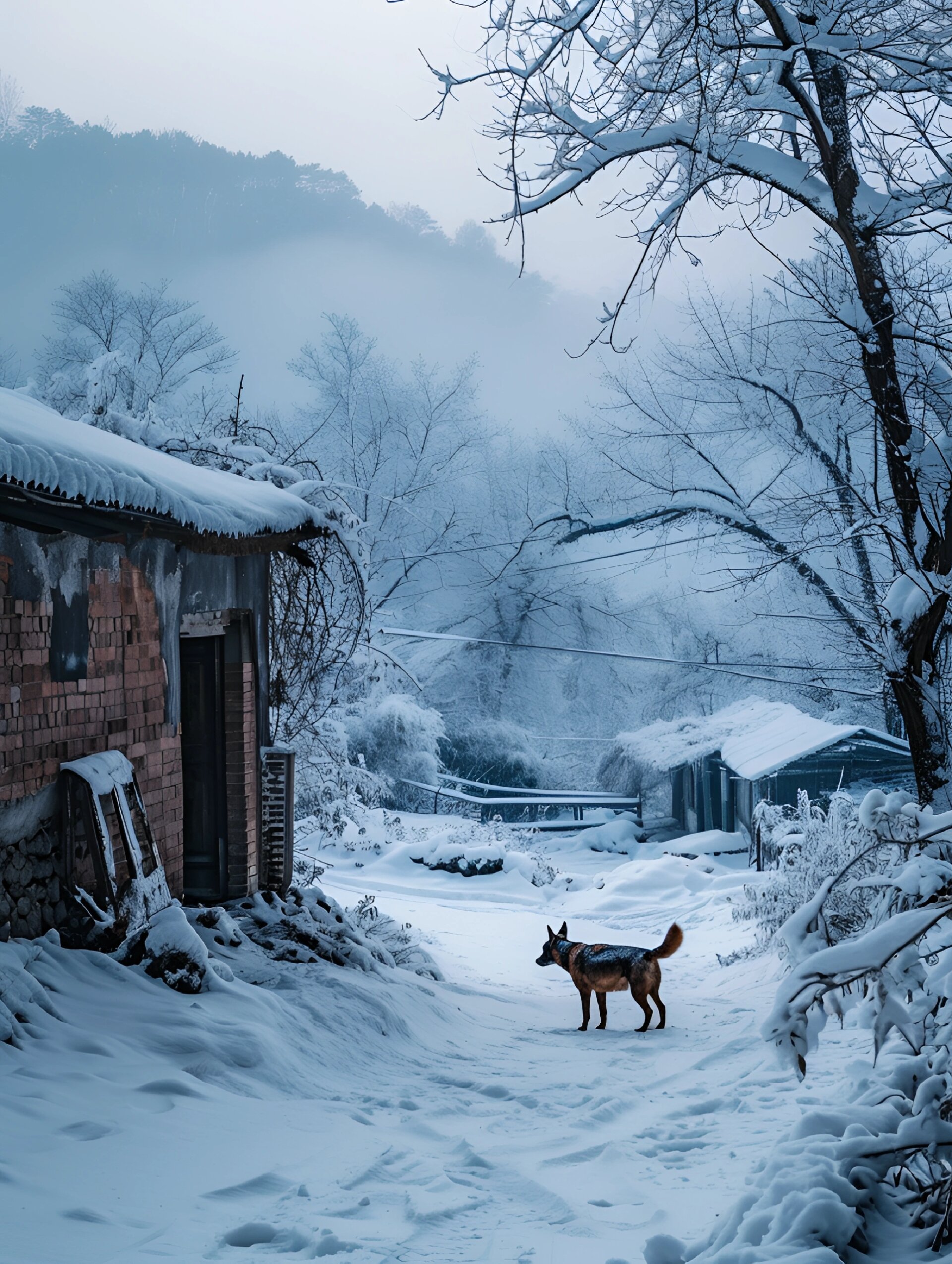 带你看一看农村的雪景吧#唯美意境#我的旅行故事#农村#乡村