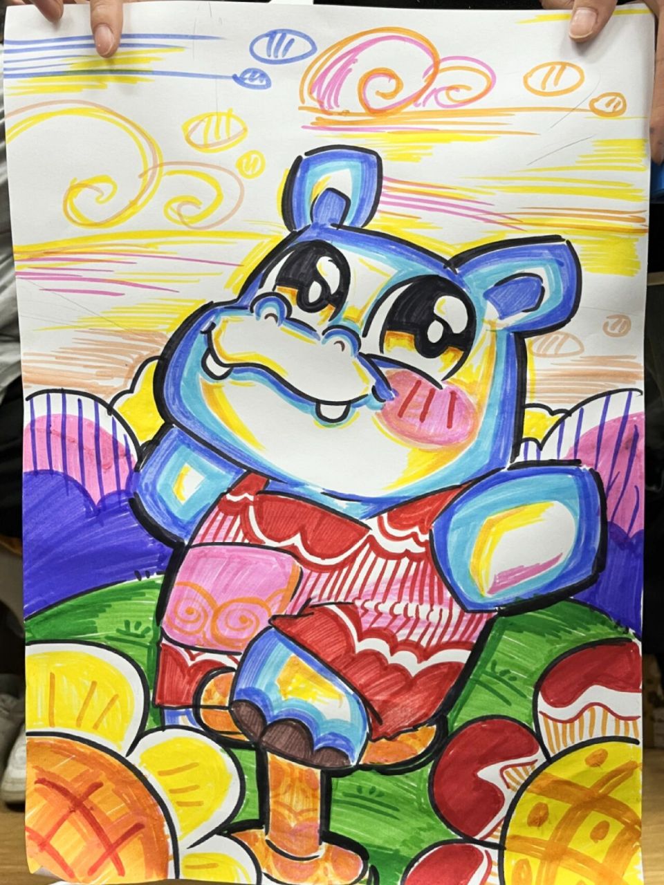 河马儿童画【原创】 .