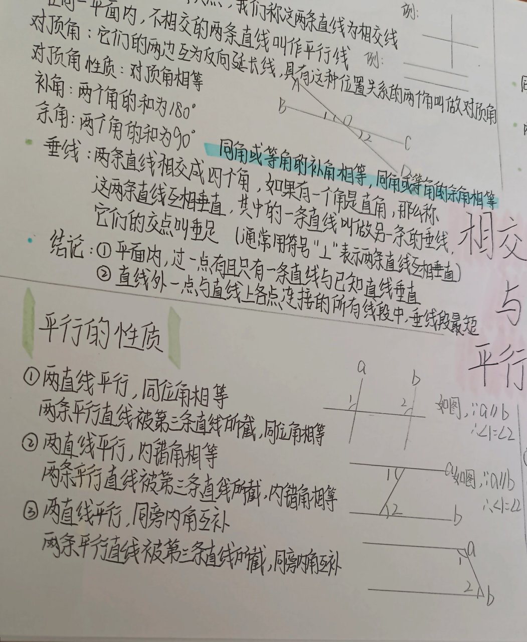 对顶角相等图片