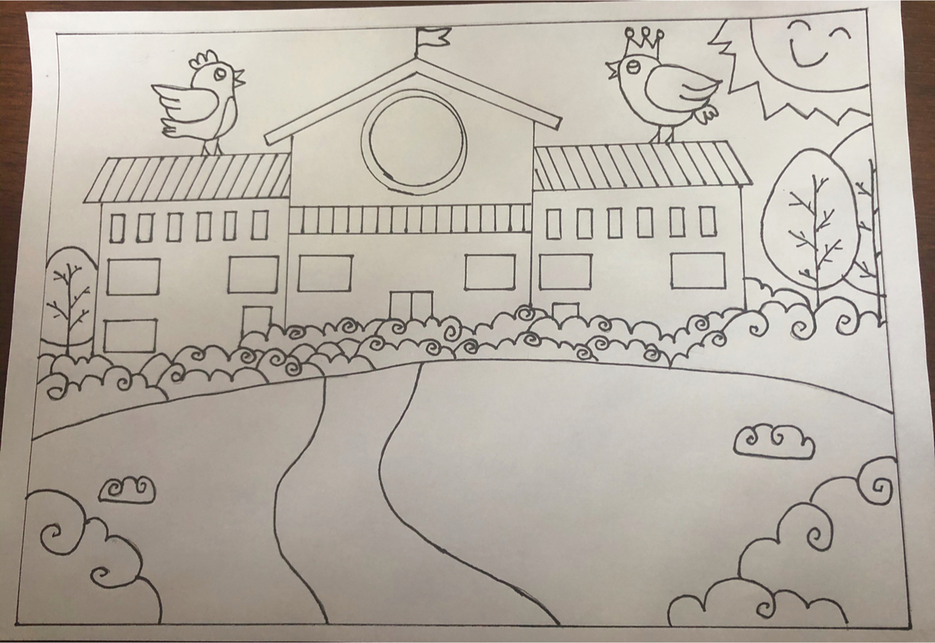 我心目中的学校 小学 儿童画 马赛克的地方是名字.