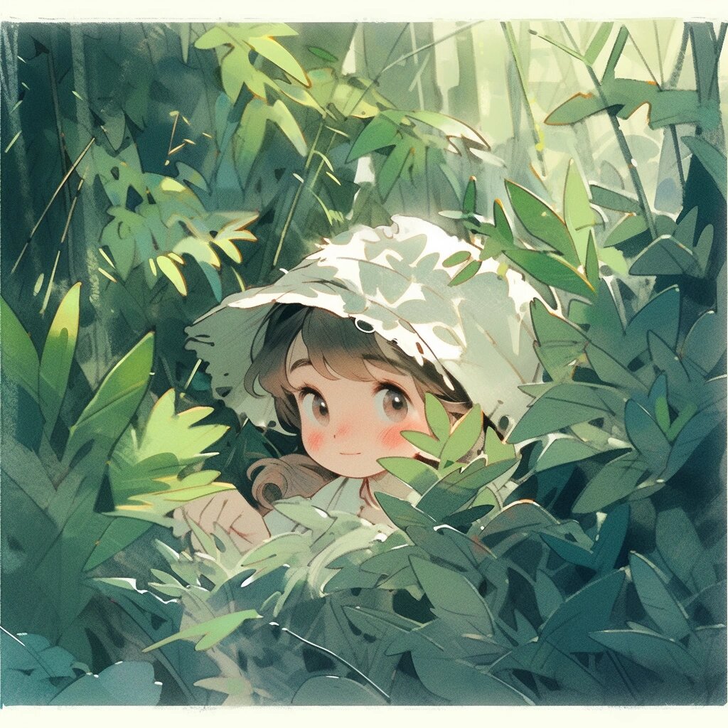 头像丨绿野仙踪 91 绿色的森林中,可爱的女生与大自然相依相伴,与