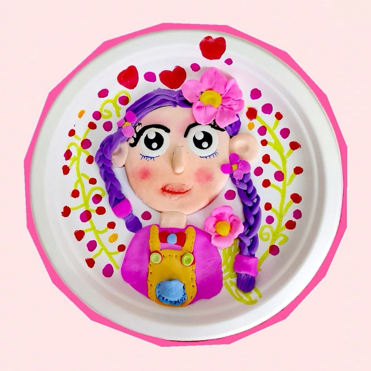 纸盘人物 儿童画粘土手工(纸盘人物)