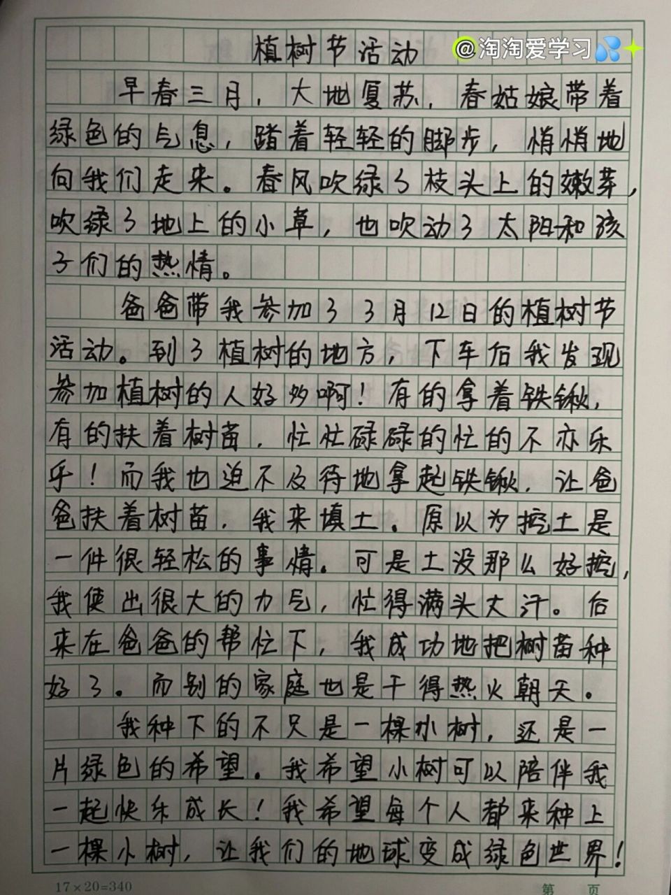 植树节90优秀作文166则《植树节活动》