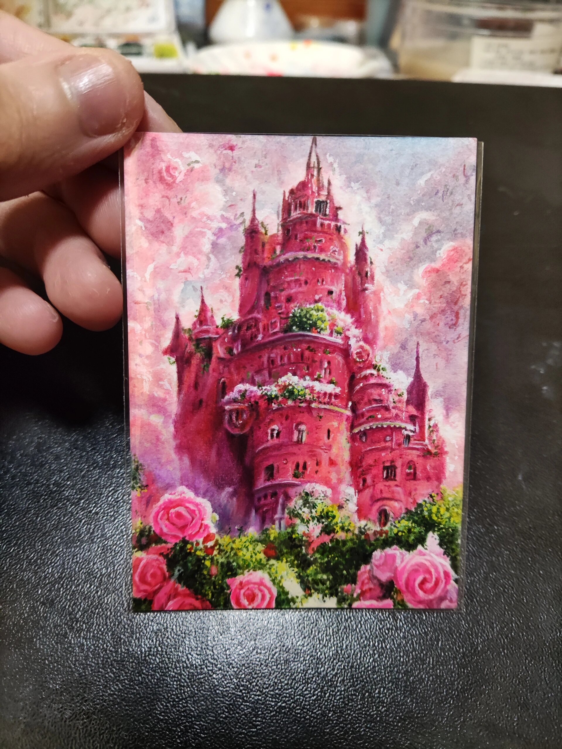 来看看粉粉的城堡是如何画成的吧