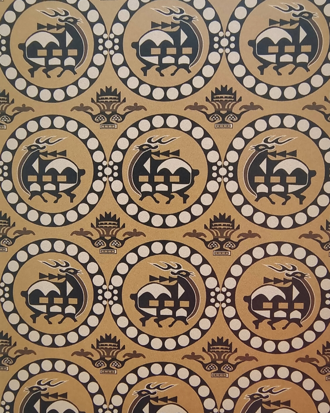 中国传统纹样·肆拾玖·唐代丝绸经典面料图案 首图 图一:联珠大鹿纹