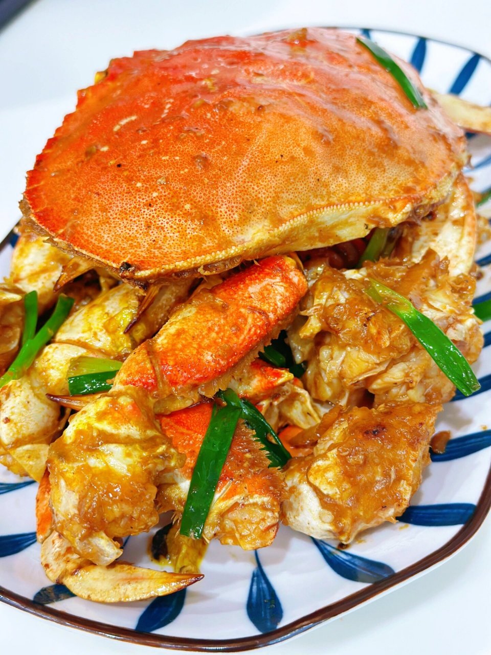 姜葱炒蟹99好吃爆了7575有手就会做～ 今天的菜是姜葱珍宝蟹