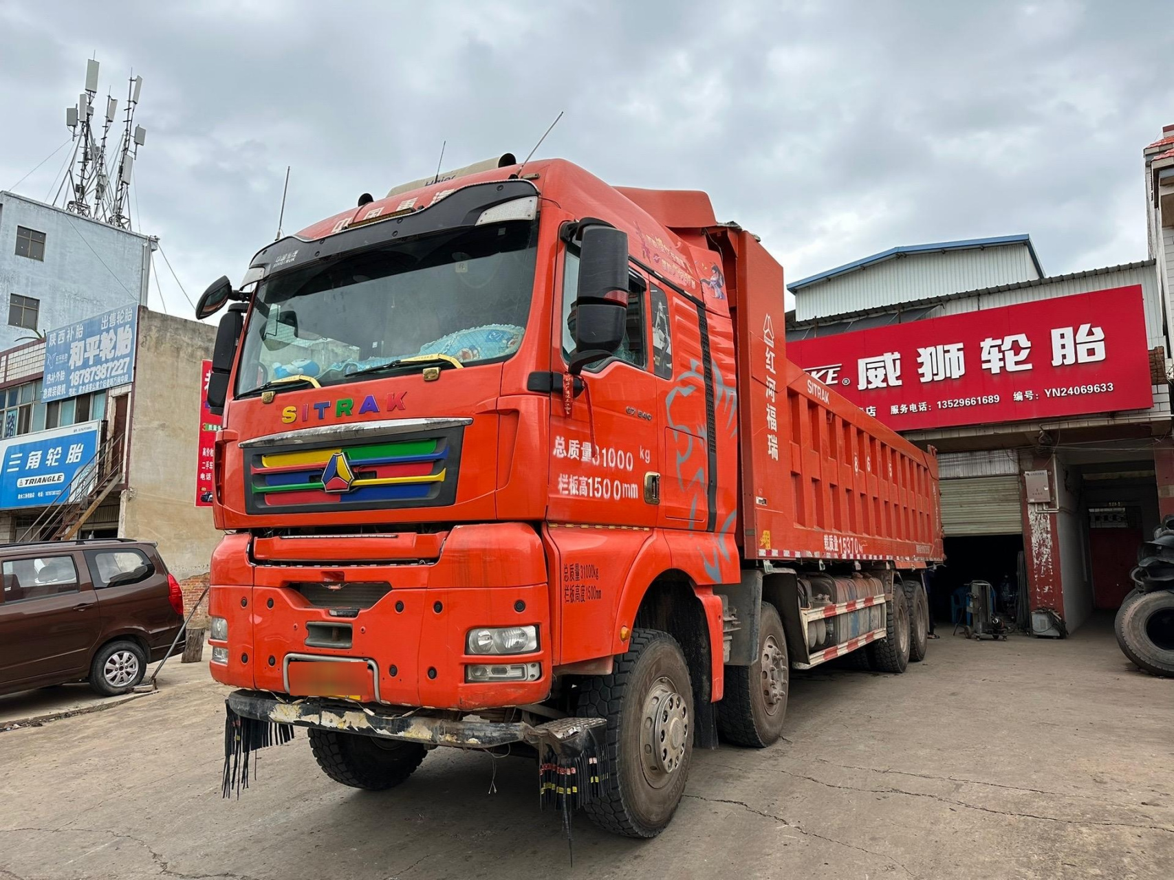 汕德卡自卸车.汕德卡大四桥,540带液缓,9.1 x 1.