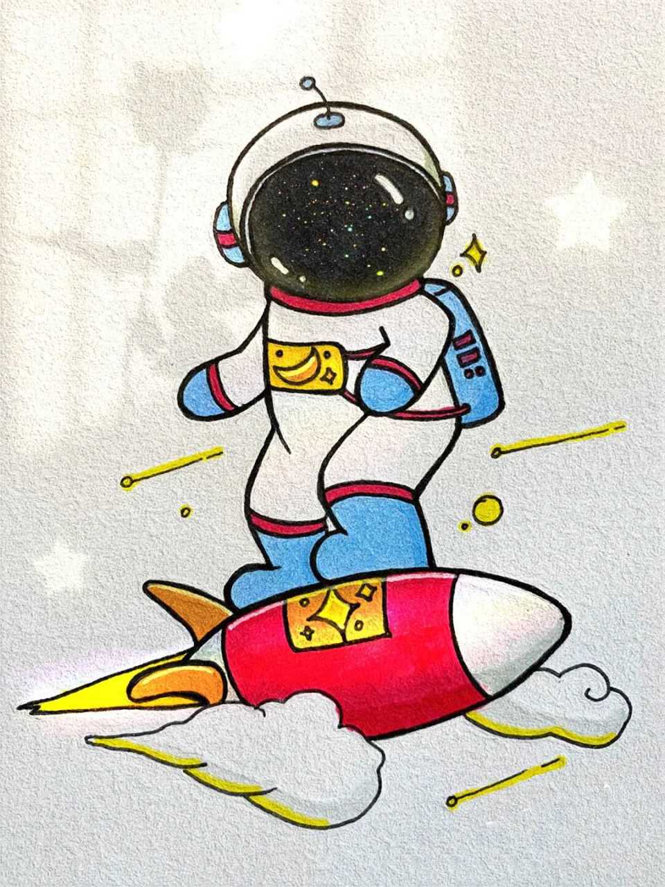简笔画-宇航员       宇航员简笔画来喽