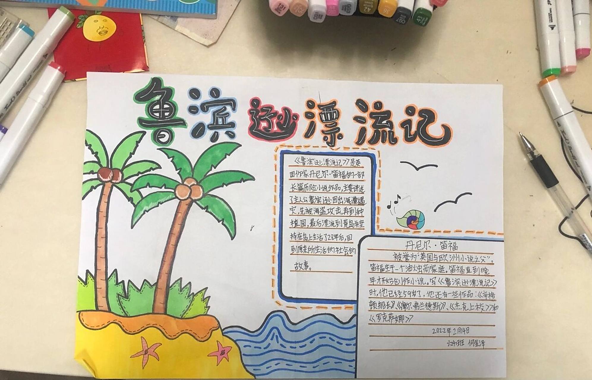 《鲁滨逊漂流记》手抄报