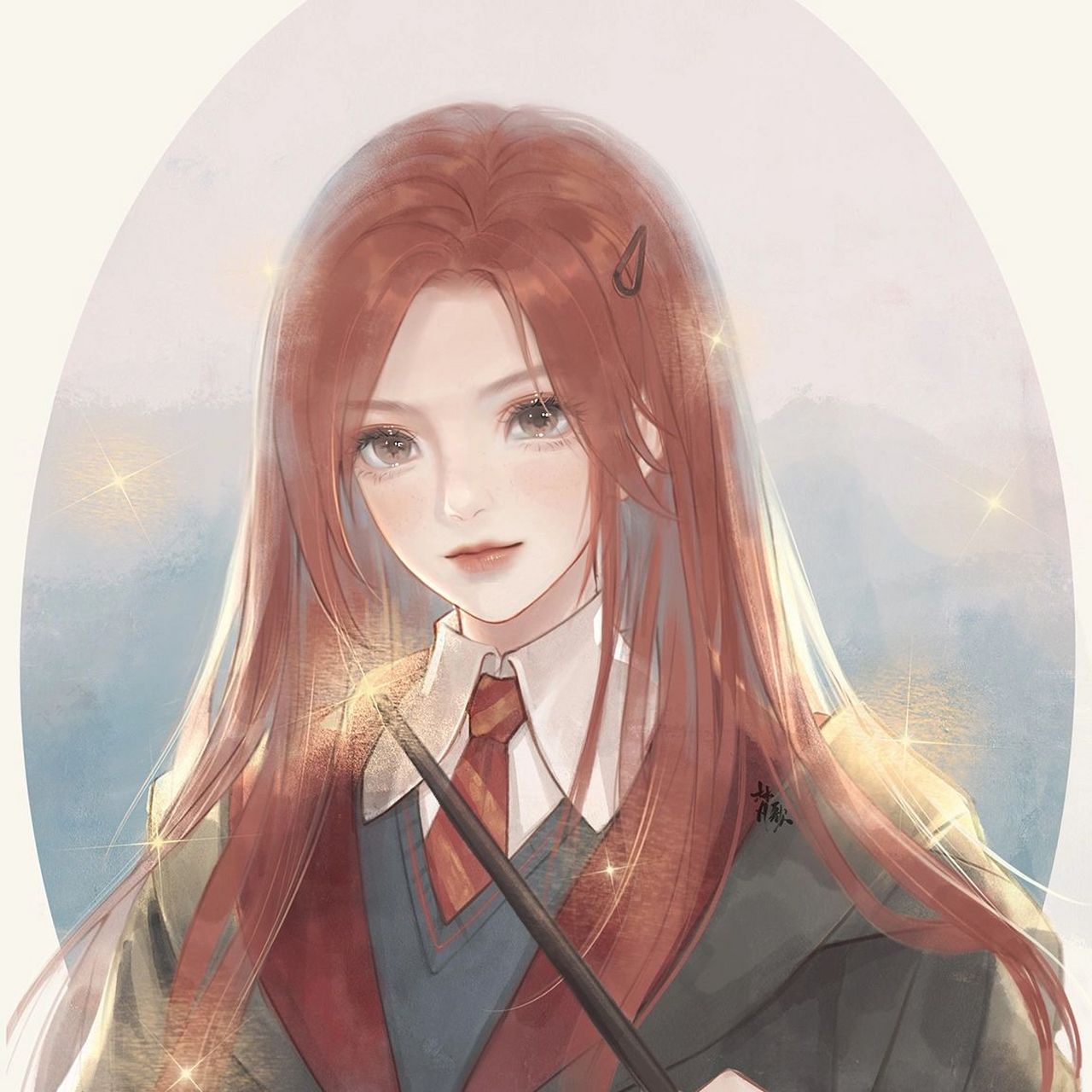 金妮韦斯莱 | 格兰芬多女孩 哈利波特头像 画了金妮,优秀勇敢的