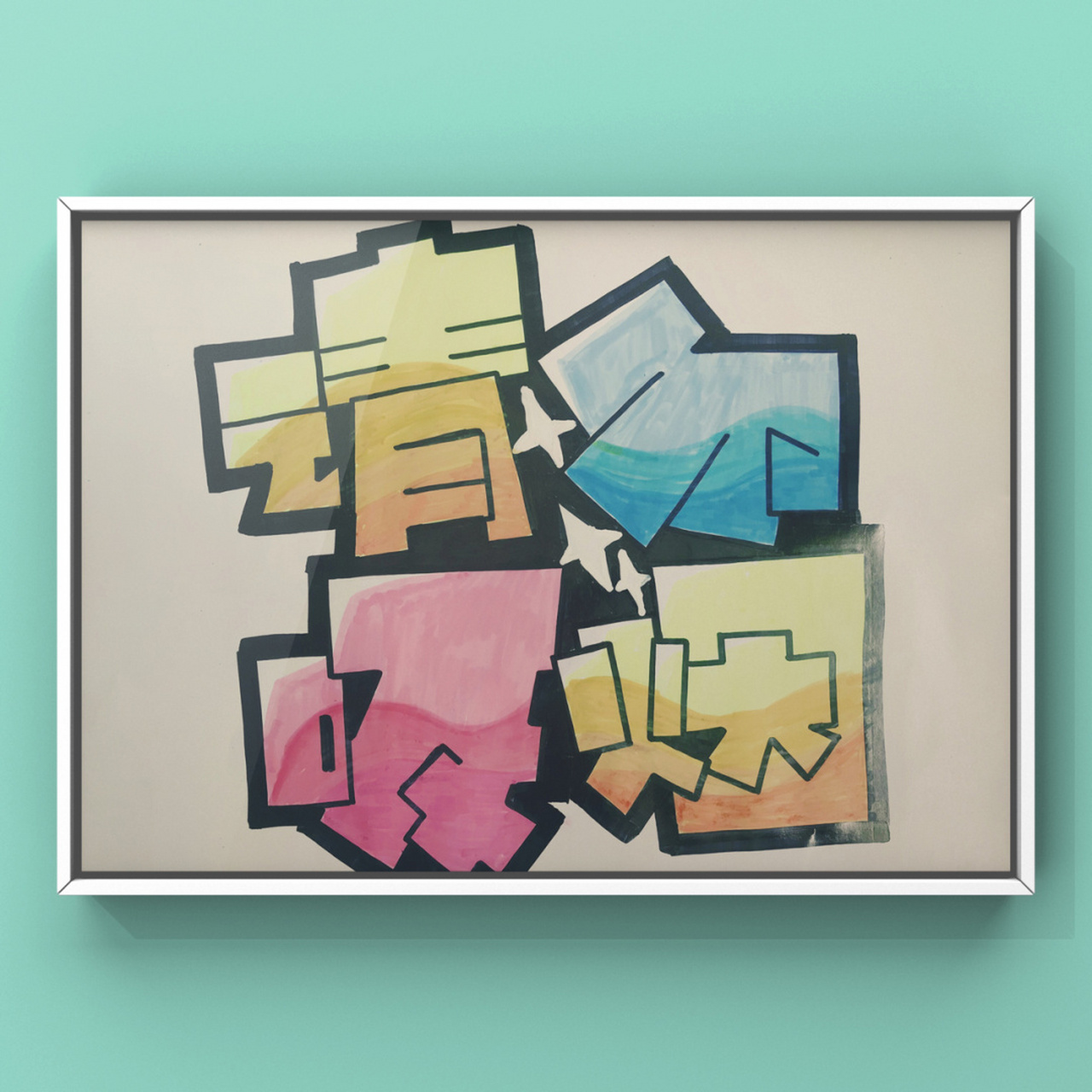 91|请勿吸烟 99 这是手绘pop海报字体里的棱角字,需要把汉字每一