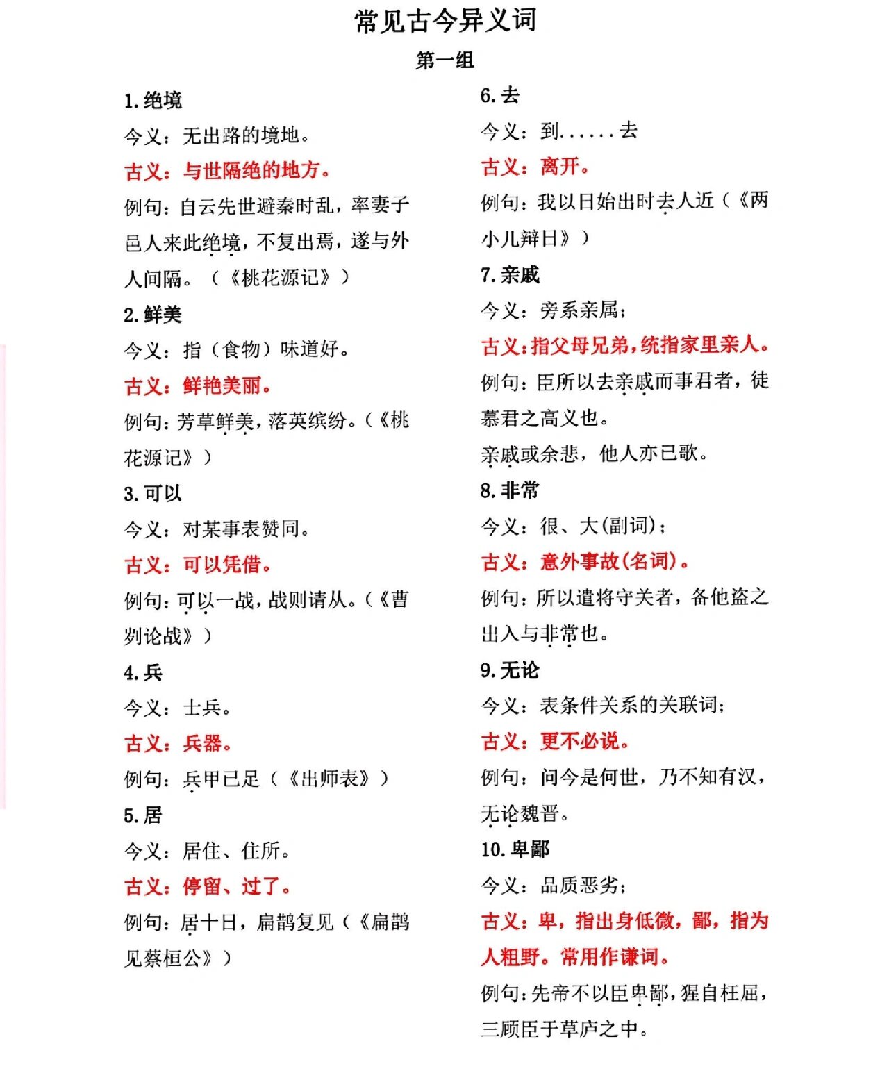 表示私下的文言词
