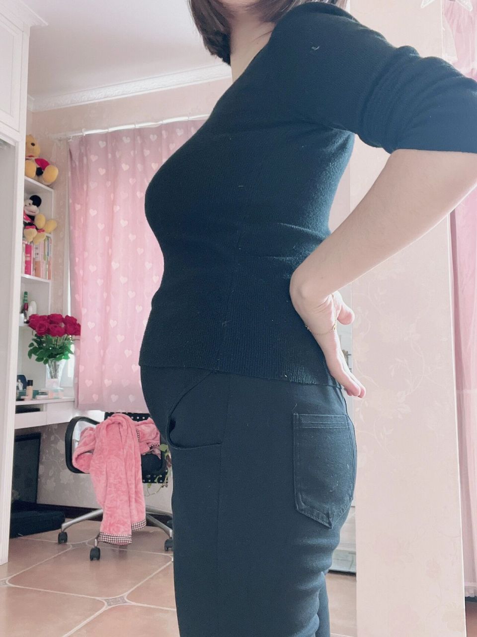 一个月孕肚对比!