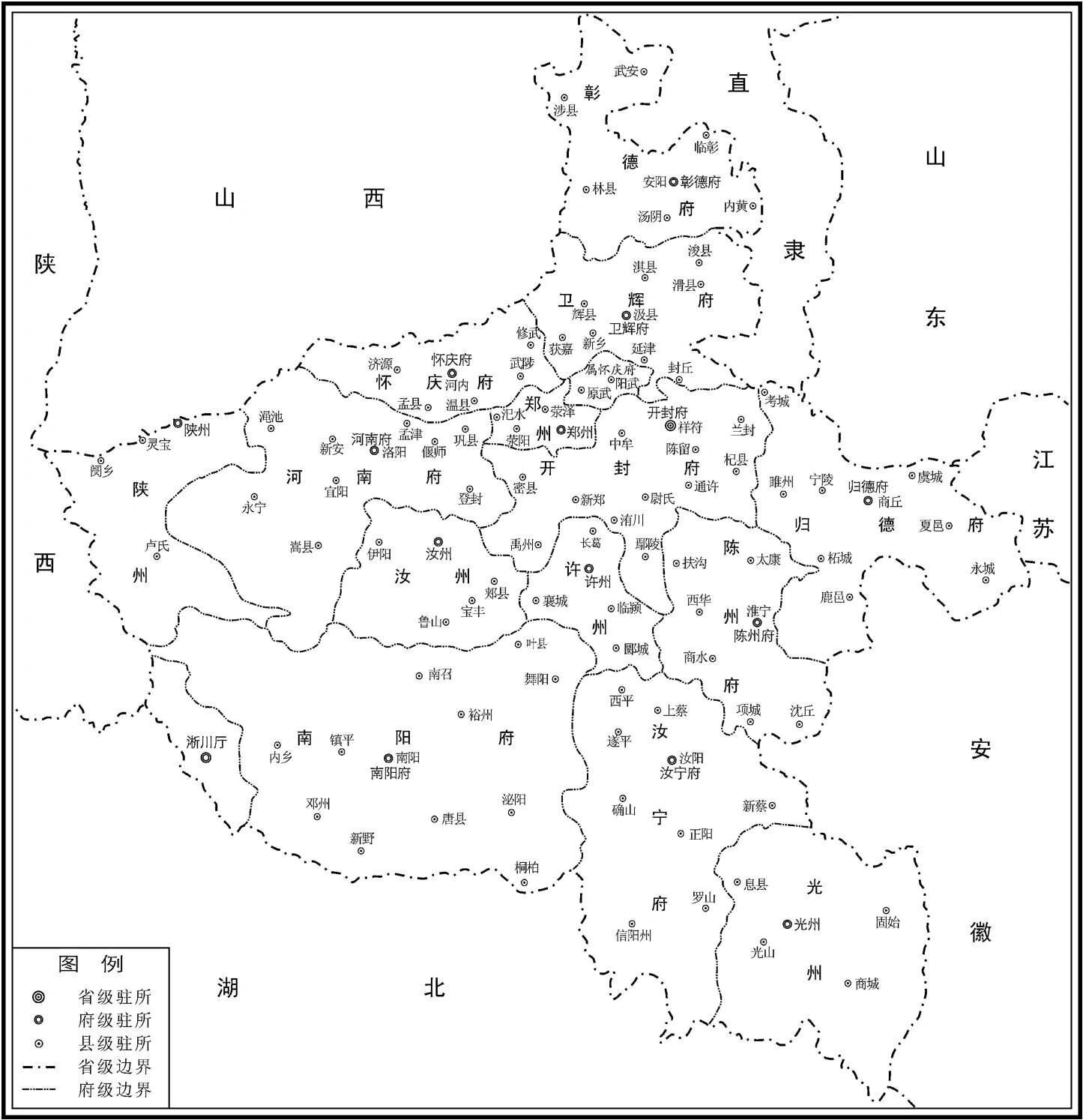 【清代河南地图】驻马店在清朝叫汝宁!