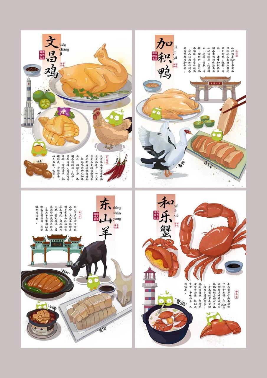 海南四大名菜 手绘海南名菜,欢迎各位来品味一下我们的海南美食吧