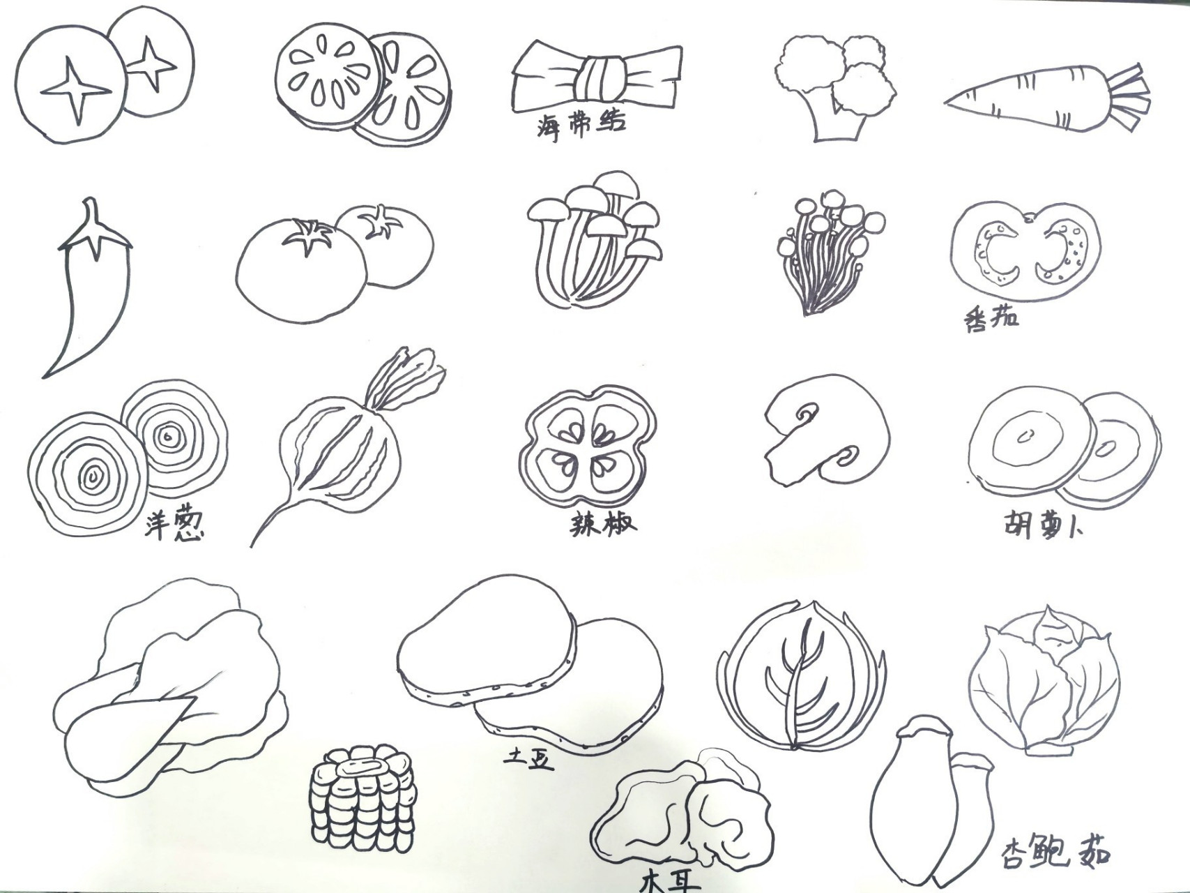 幼儿园火锅食材简笔画图片