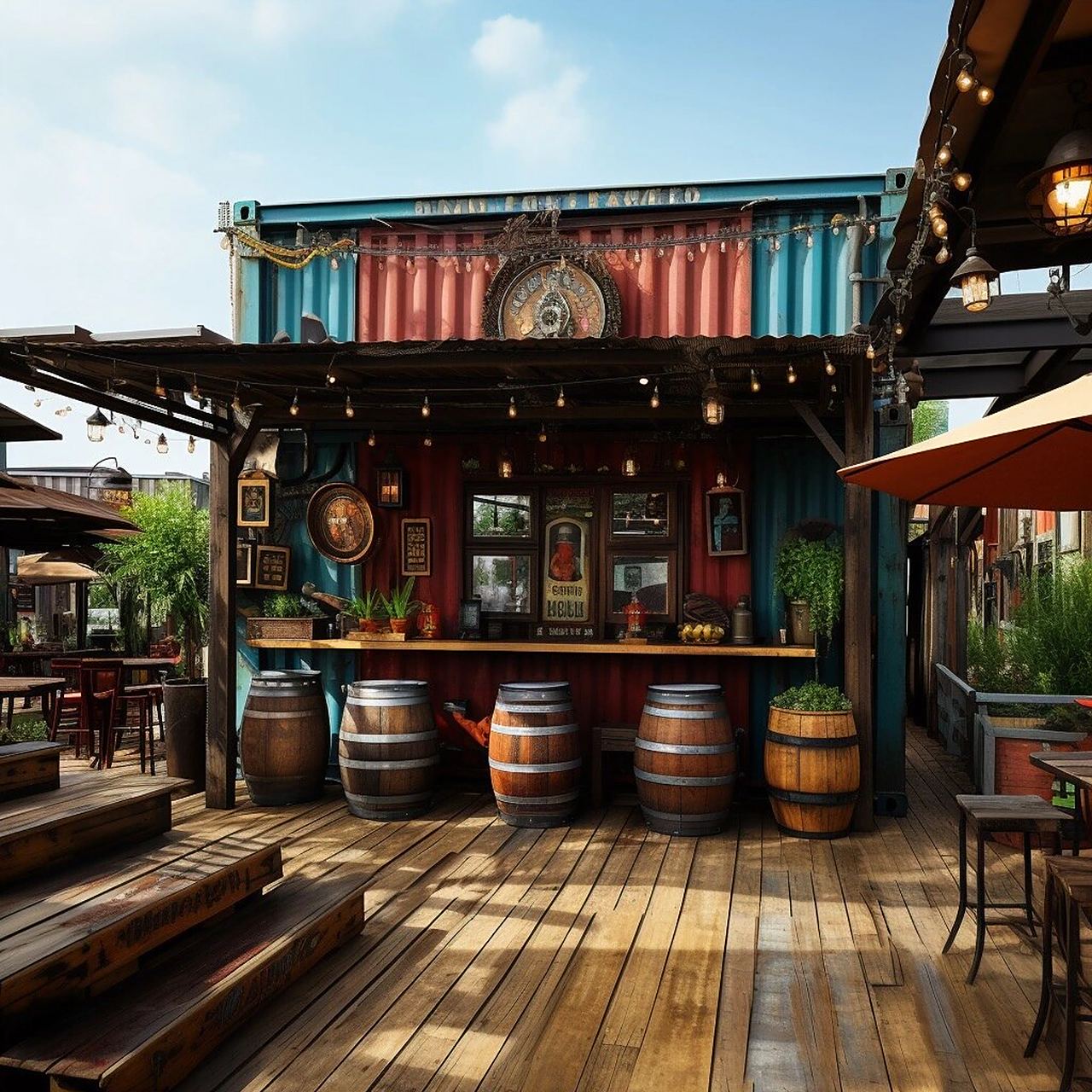 西部牛仔风——自由独立冒险的集装箱酒吧!