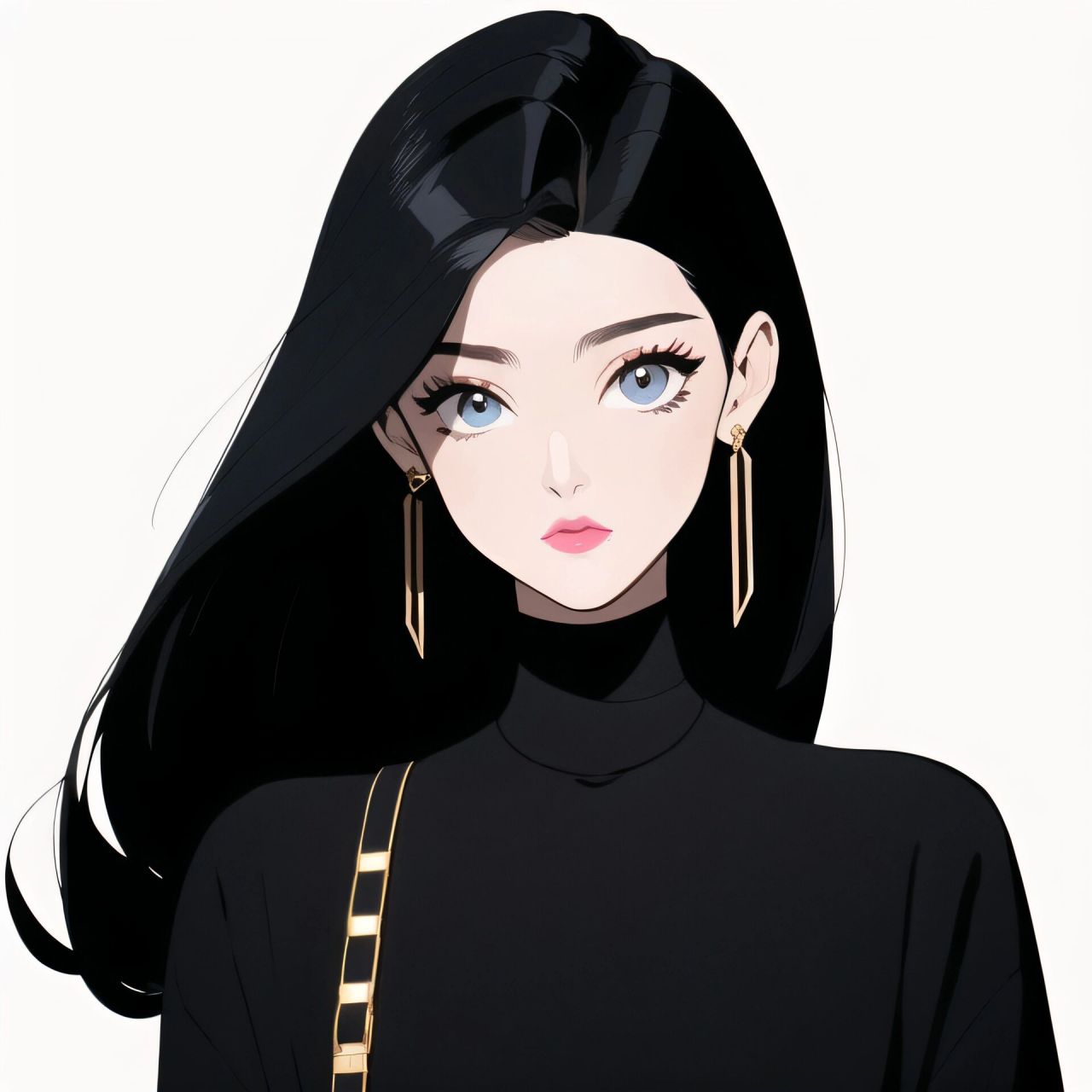 旧漫头像|中分高马尾时髦小姐姐第三弹