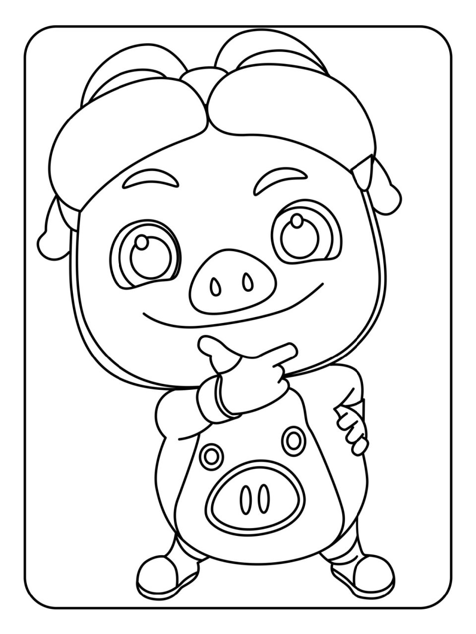 99猪猪侠|简笔画涂色素材120张可打印  火遍全网的动画,猪猪侠简笔