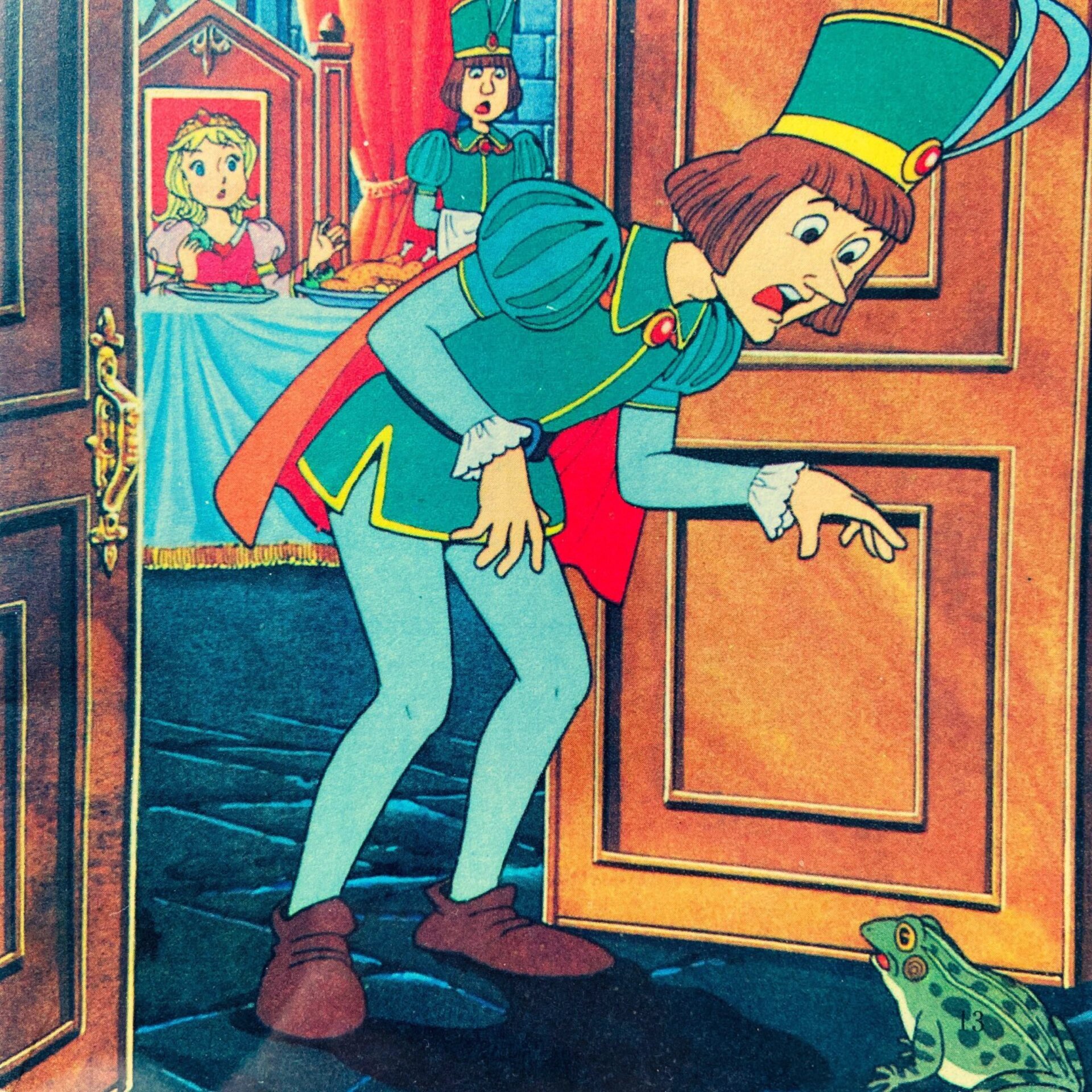 的故事内容:很久以前,有一个王子被巫婆施了魔法,变成了青蛙,每天住在