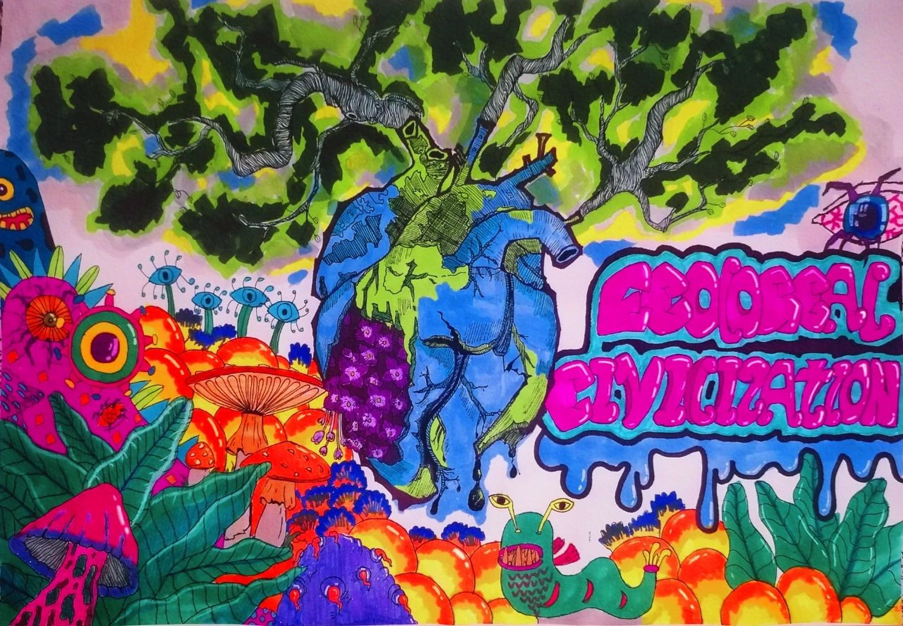 手绘|海报 生态环境 保护