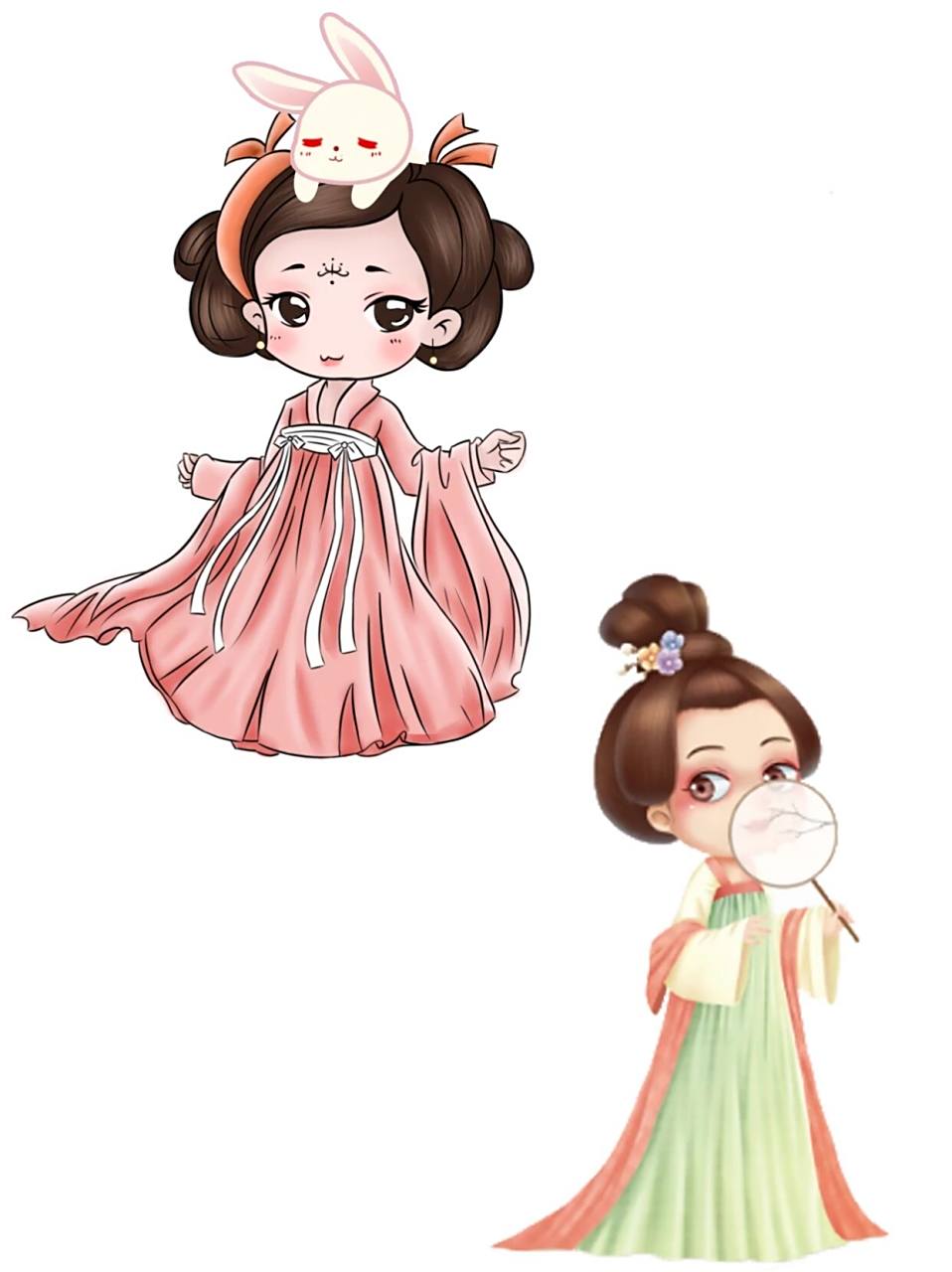 免扣素材 | q版唐宫仕女唐人png免扣素材 喜欢99唐宫仕女,宫人,人物